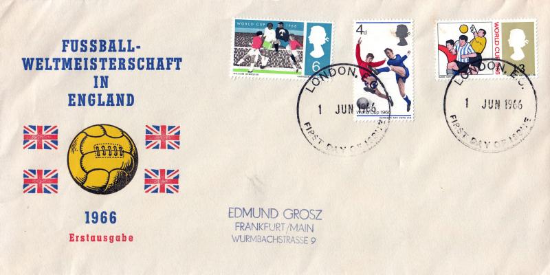 1966 (06) World Cup - Ord - Edmund Grosz (German) Cover - London EC FDI