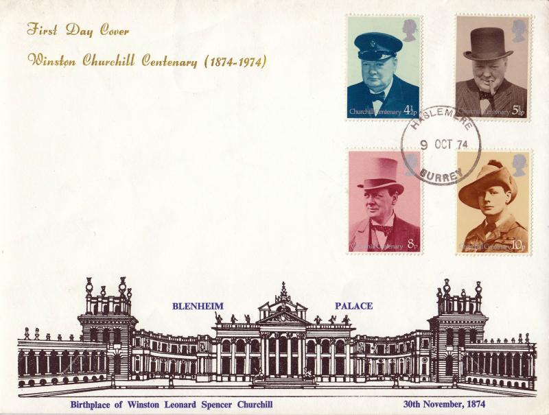 1974 (10) Churchill - D P Hathaway Blenheim Palace Cover - Haslemere CDS