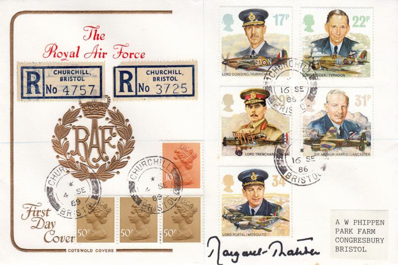 1986 (09) Royal Air Force - Cotswold - Churchill, Bristol CDS - Signed by Margaret Thatcher