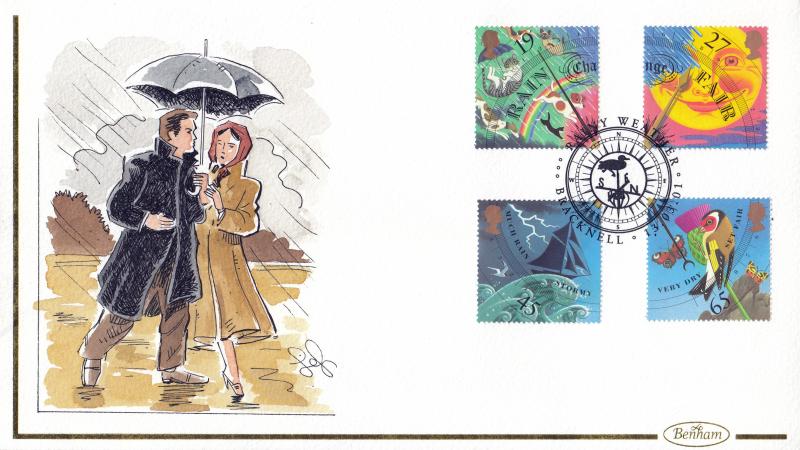 2001 (03) Weather (Stamps) - Benham Hand Painted (Bracknell) Official