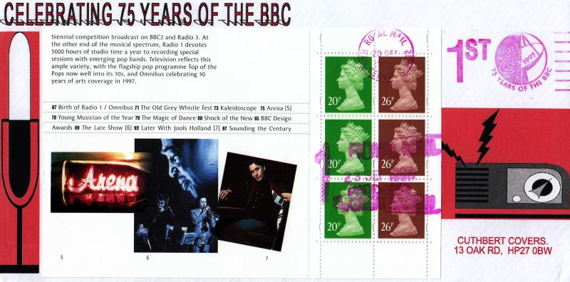 1997 (09) BBC PSB Set - Cuthbert Covers 'Specials' - Royal Mail 75 Years 'Packet' Meter Mark
