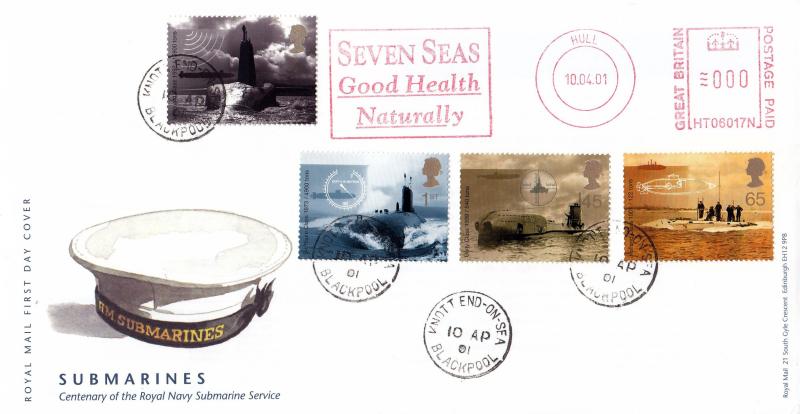 2001 (04) Submarines - RM - Knott End-On-Sea, Blackpool CDS + Seven Seas Meter Mark