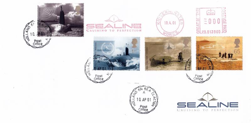 2001 (04) Submarines - Sealine Cruising Cover - Holland on Sea CDS + Sealine Cruising Meter Mark