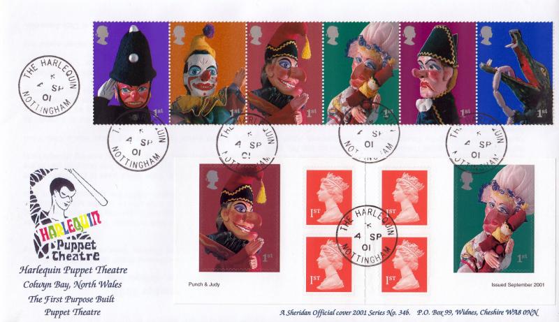 2001 (09) Puppets (Stamps & NVI Book) - Sheridan Official - The Harlequin CDS