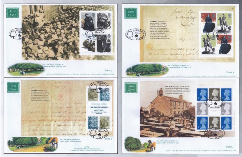 2005 (02) Jane Eyre (PSB) - Derek Williams GB Covers GB97 Official Set of Four