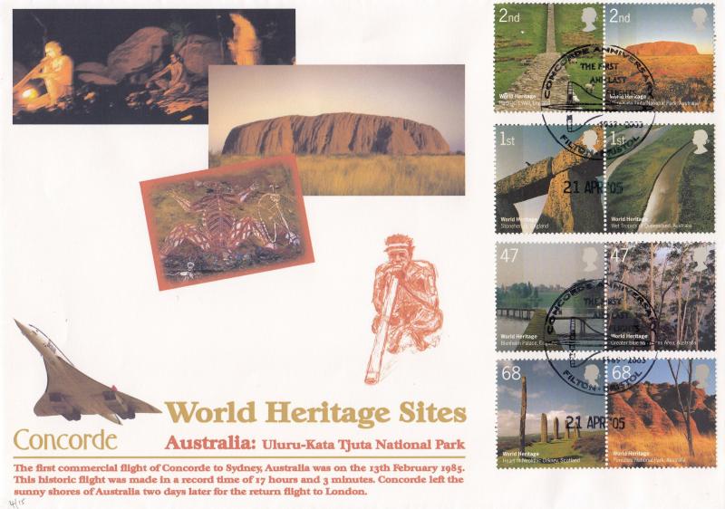 2005 (04) World Heritage - Cambridge Stamp Centre (Concorde) Uluru-Kata Tjuta Official