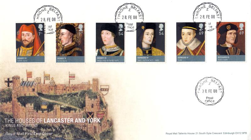 2008 (02) House of Lancaster & York (Stamps) - RM - Throne CDS
