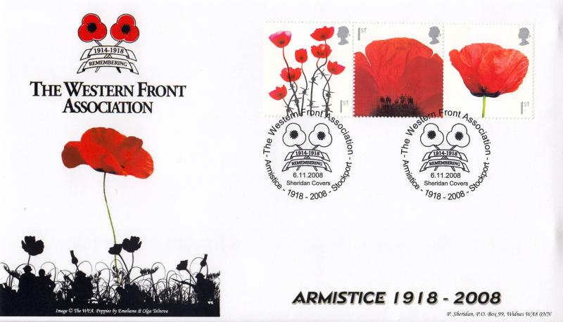 2008 (11) Se-Tenant Three Poppies Sheet - Sheridan 'Western Front Association' Official
