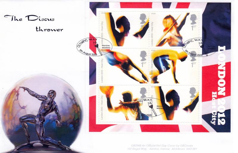 2005 (08) London Host City M/S - GB Covers ALTERNATIVE Official