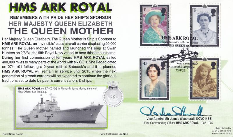 2002 (04) Queen Mother - Royal Navy Covers Group (RNCG) 'HMS Ark Royal' Official
