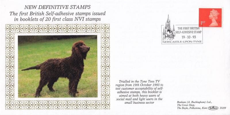 1993 (10) New NVI Self-Adhesive Stamps - Benham D209 - Newcastle H/S (s)