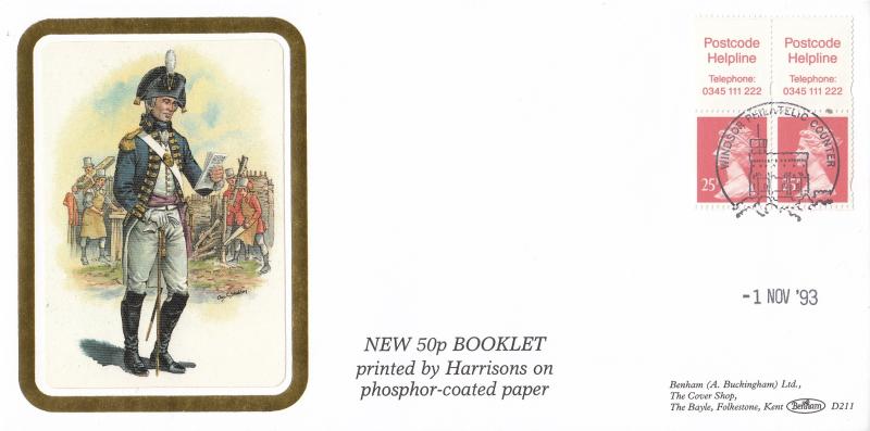 1993 (11) 50p Booklet - Benham D211 - Windsor Counter H/S (No Cylinder No Version)