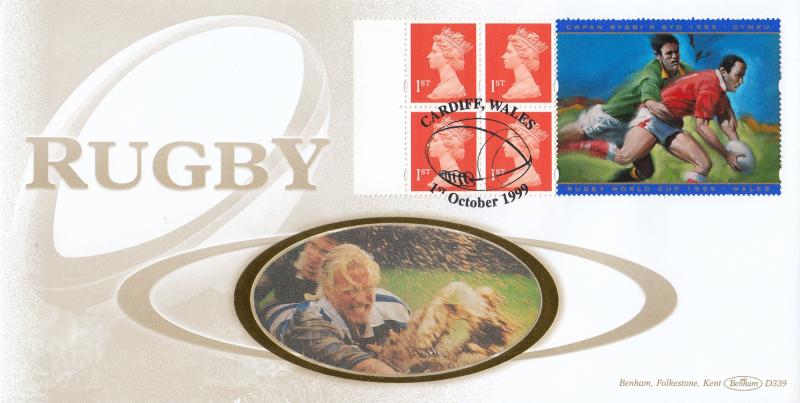 1999 (10) Rugby World Cup Label - Benham D339 - Cardiff (Ball) H/S
