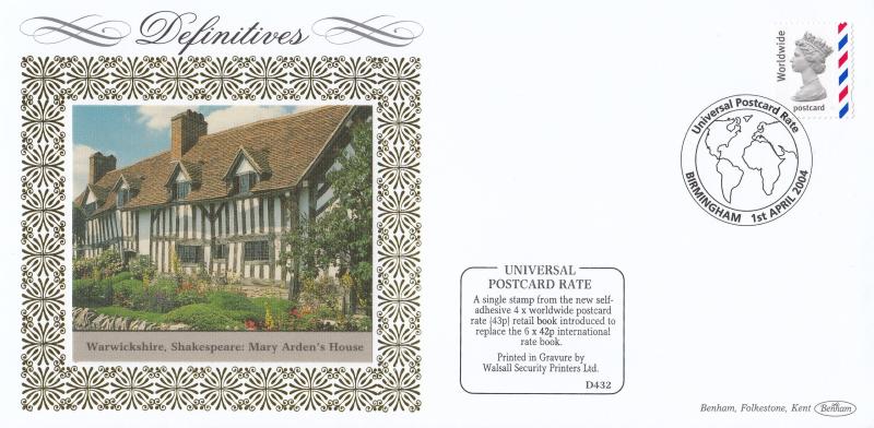 2004 (04) Universal Postcard Rate - Benham D432 - Birmingham H/S