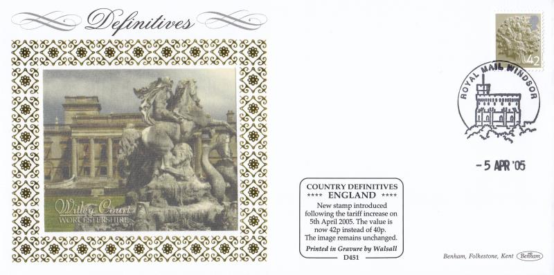 2005 (04) English Regional 42p - Benham D451 - Windsor Philatelic Counter H/S