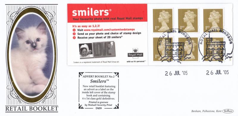 2005 (07) Smilers Advert Retail Book No 3 - Benham D459 - Windsor Philatelic Counter H/S